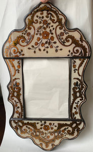 Reverse painted glass mirror Isabellina Creme with Gold