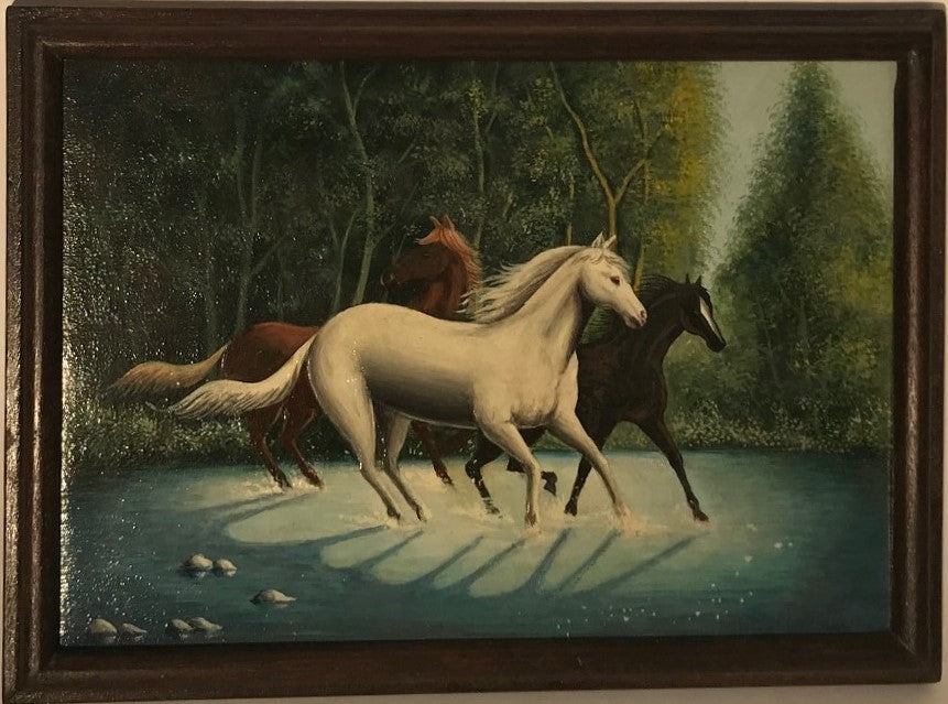 Horses Running Through River