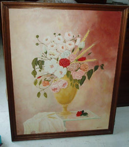 pink floral painting